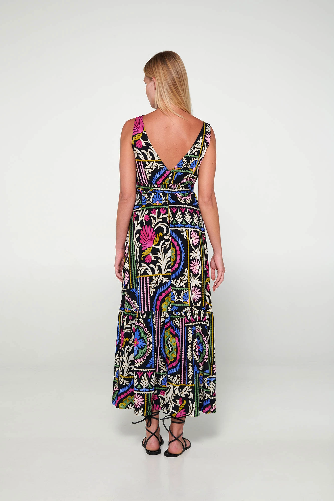 Εμπριμέ Μακρύ Φόρεμα