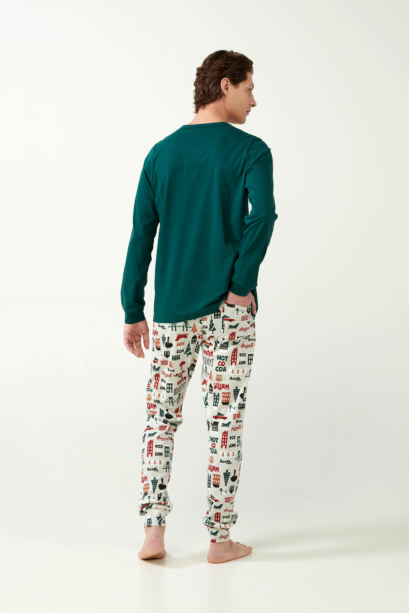 Βαμβακερή Πυτζάμα με Γιορτινό Μοτίβο