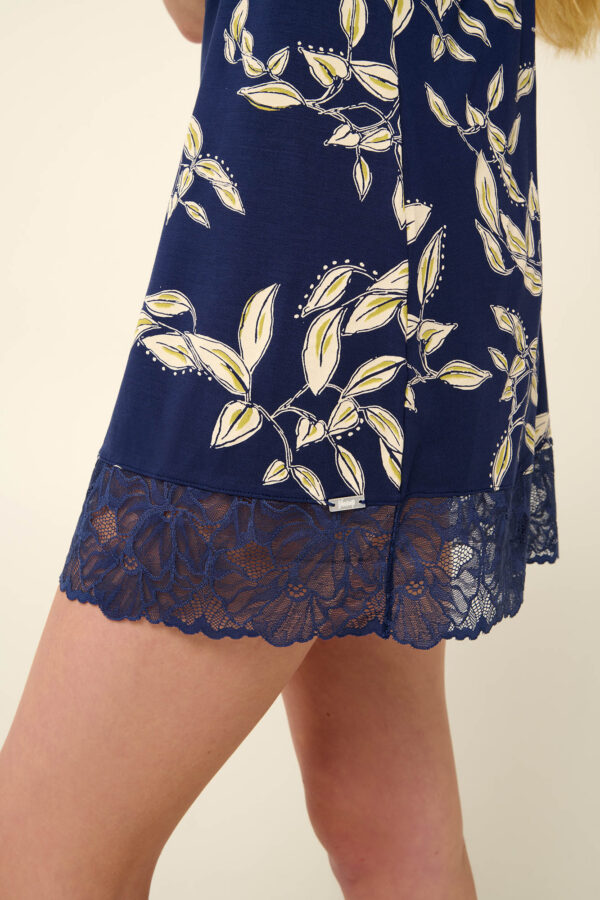 Καλοκαιρινό Νυχτικό Micromodal με Πλάτη από Δαντέλα