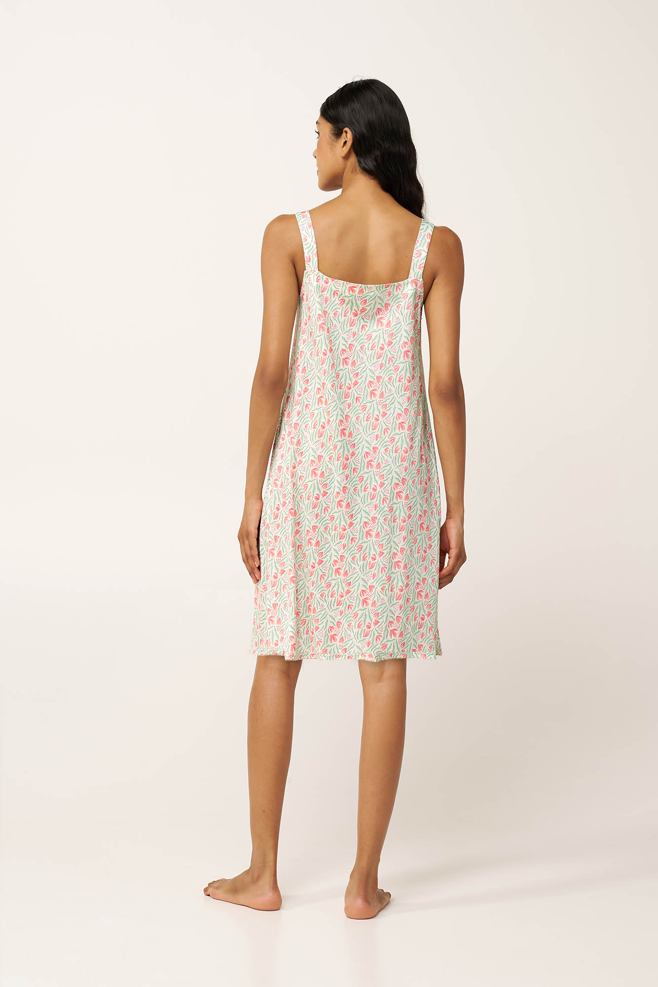 Cotton-Modal Φλοράλ Νυχτικό με Πατιλέτα