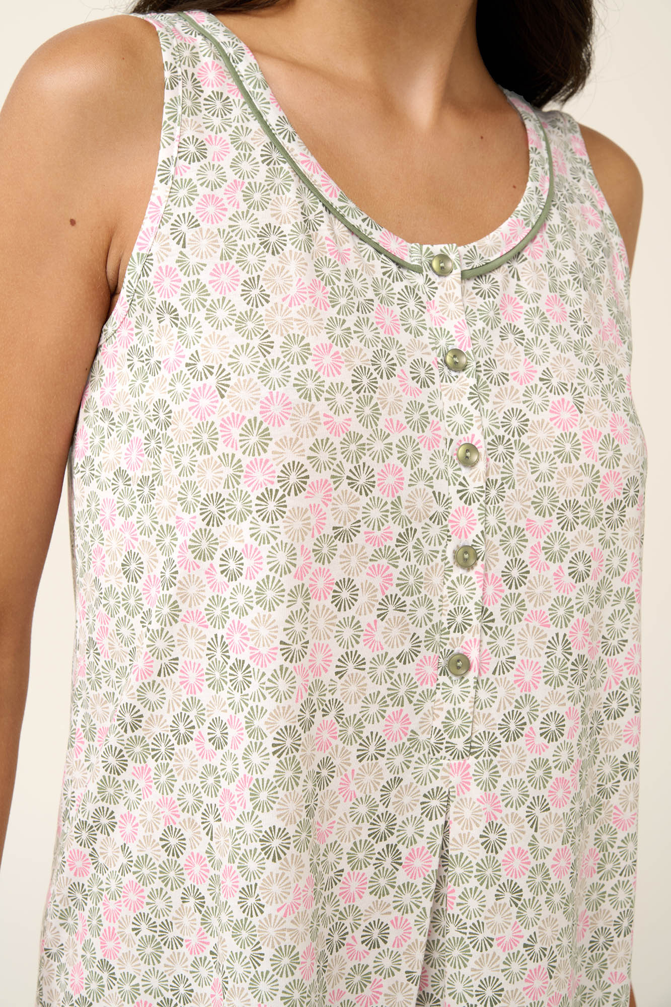 4_0798298387 Βαμβακερό Νυχτικό Εγκυμοσύνης και Θηλασμού με Πιέτα