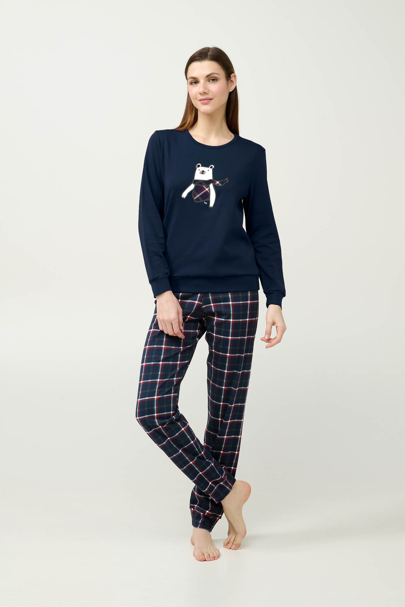 Βαμβακερή Γυναικεία Πυτζάμα με Μανσέτες