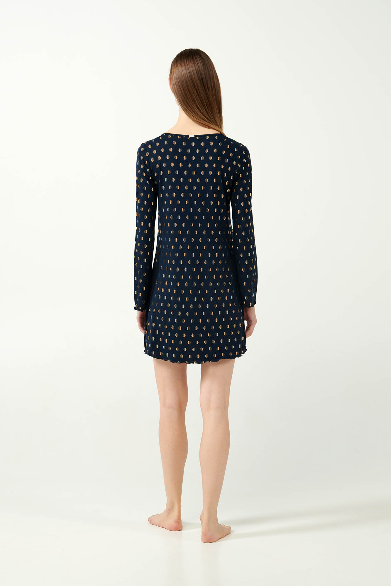 4_0823949534 Micromodal Νυχτικό με Μακρύ Μανίκι