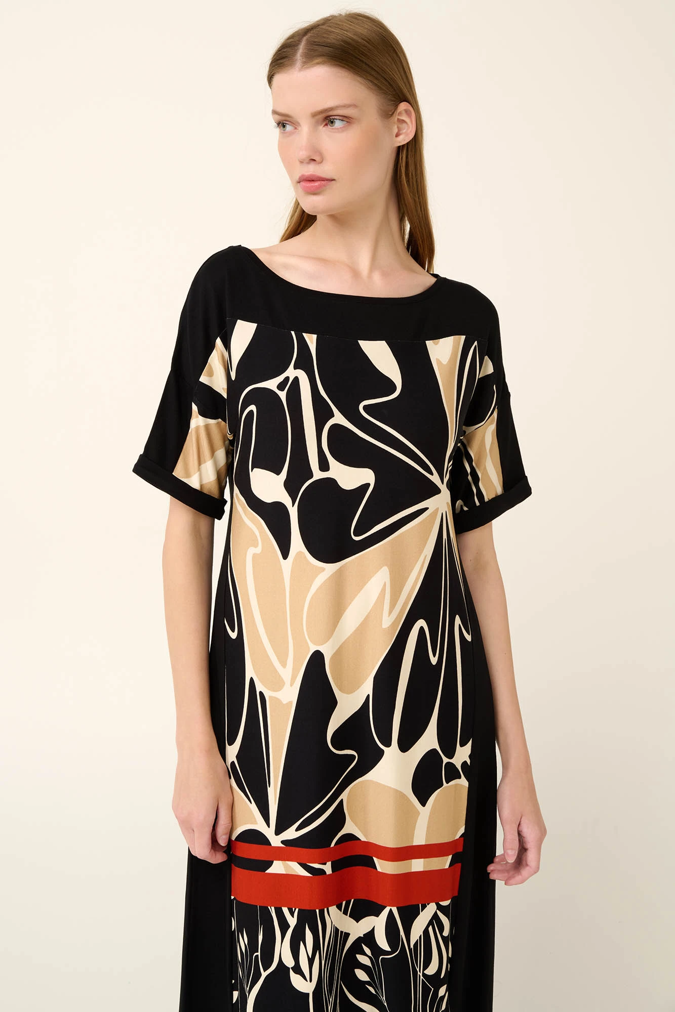 Καλοκαιρινό Φόρεμα από Viscose με Κοντό Μανίκι