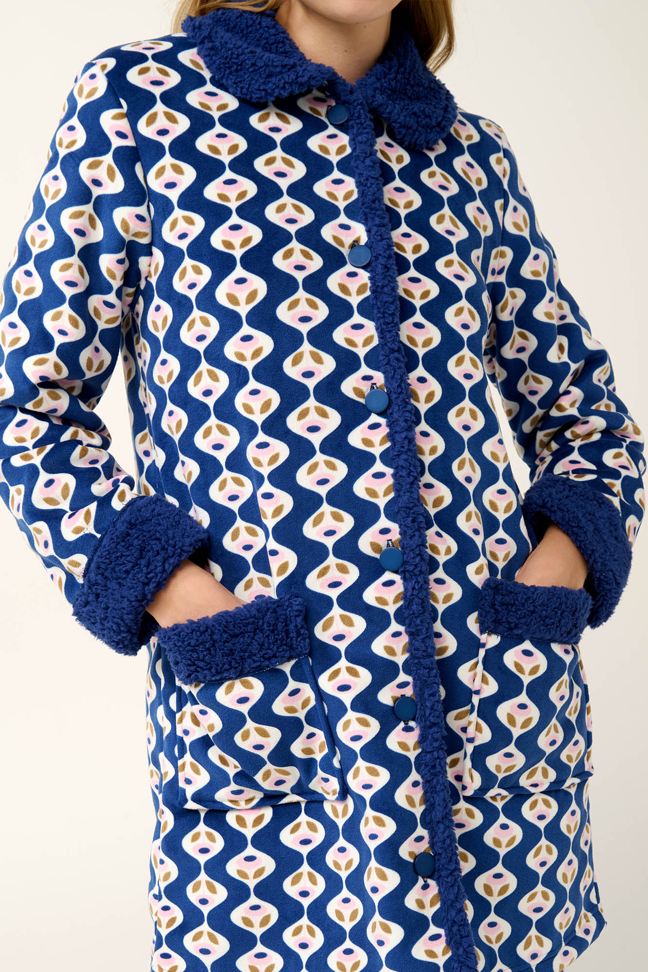 Γυναικεία Ρόμπα Fleece με Κουμπιά