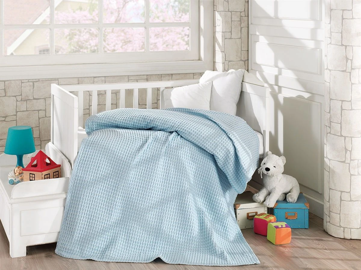 5116-Light-Blue Beauty Home Κουβέρτα πικέ σε 4 χρώματα Art 5116 120x160