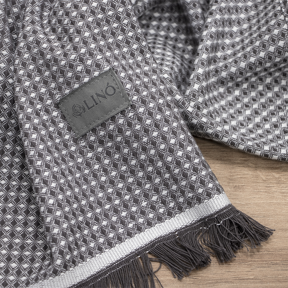 LINO Ποτηρόπανο (40x60) Niksi Σκούρο Γκρι