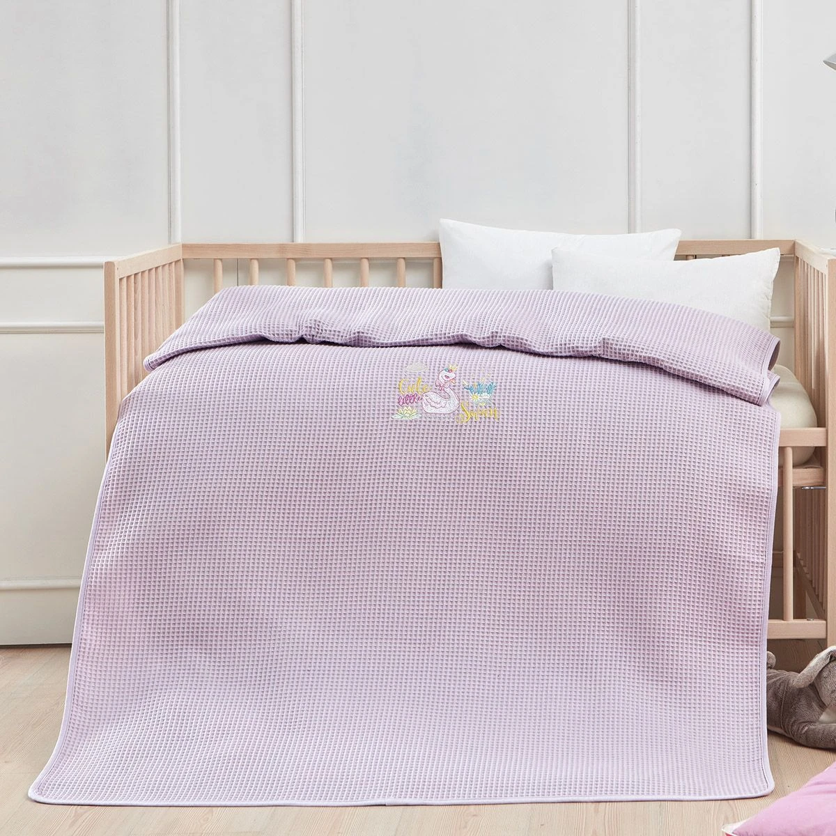 Beauty Home Κουβέρτα πικέ με κέντημα Art 5305 80x110 Λιλά