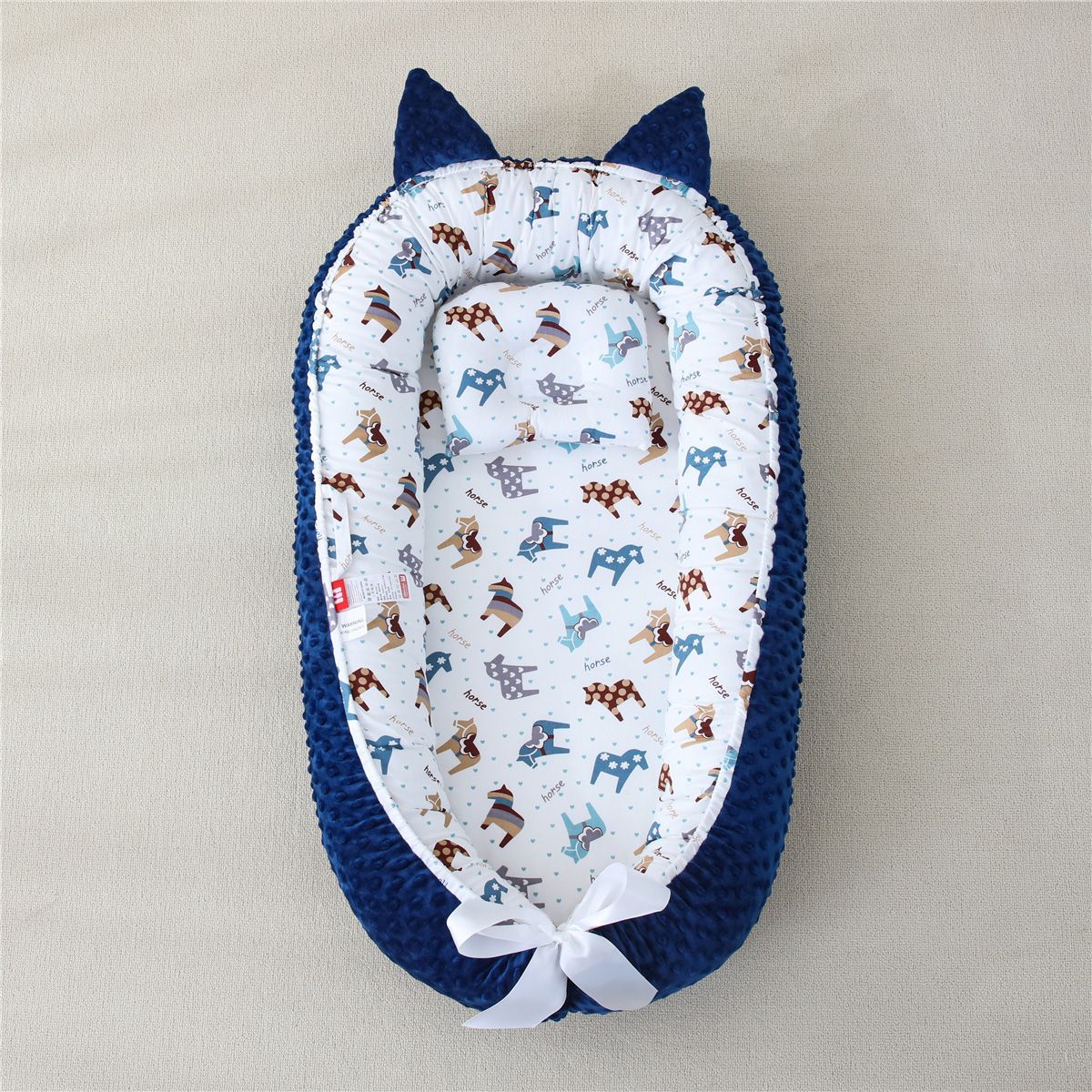 Beauty Home Bρεφική φωλιά με μαξιλάρι Art 5344 53x88 Μπλε