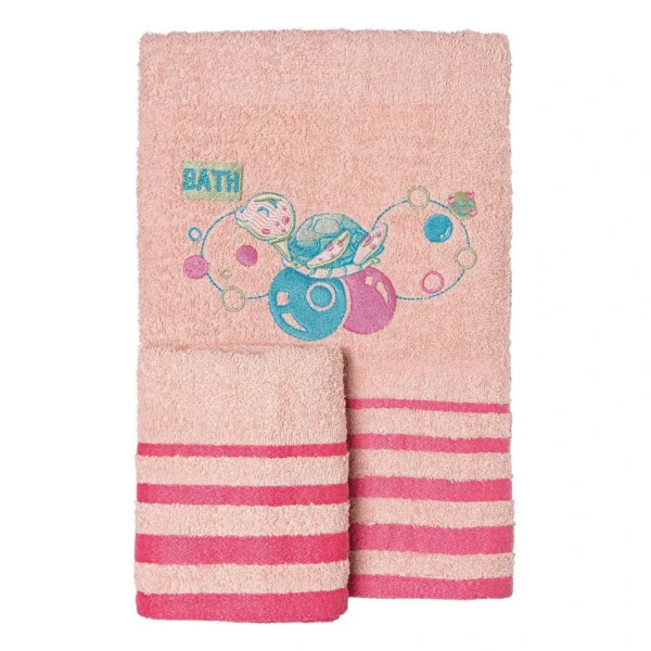 5422_Towels Beauty Home Σετ πετσέτες Art 5422 Σετ 2τμχ Ροζ