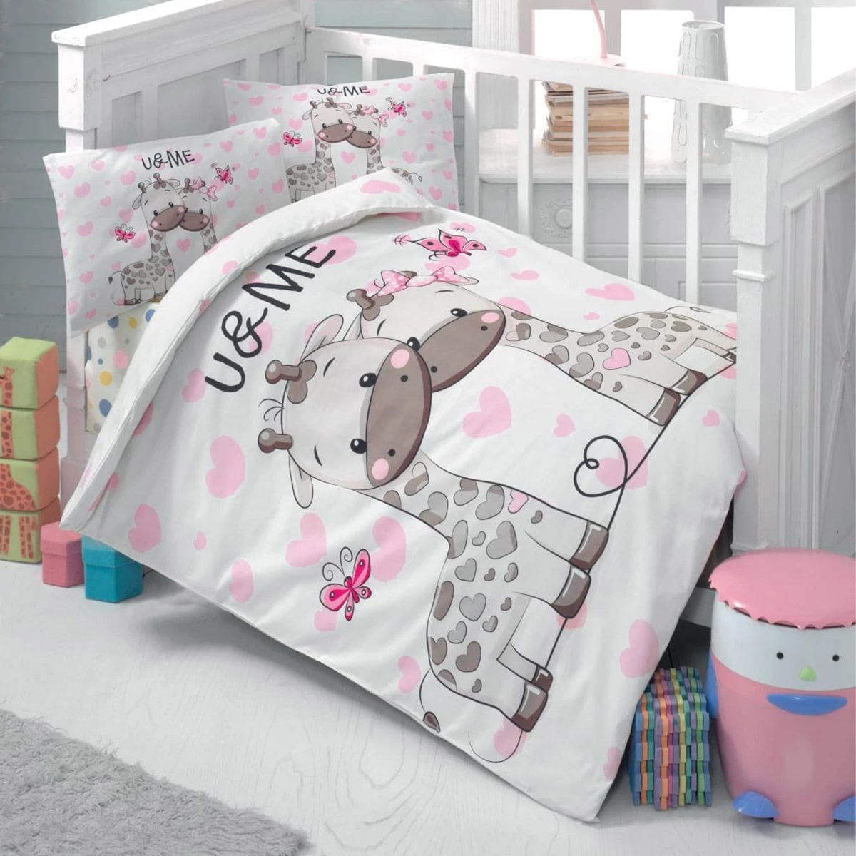 5600 Beauty Home Σετ σεντόνια βρεφικά Art 5600 100x150 Ροζ