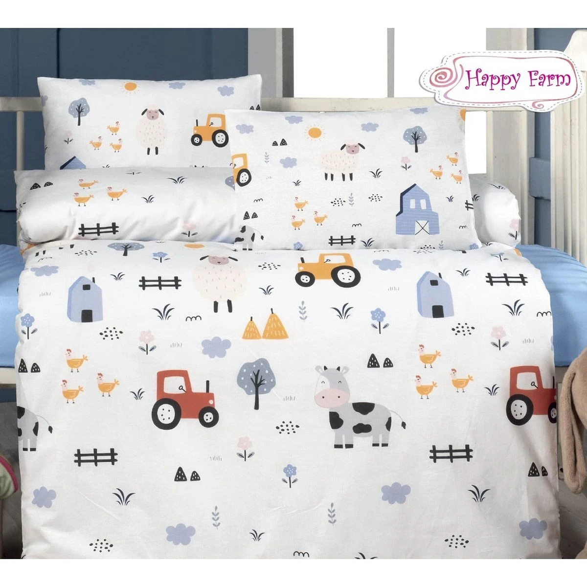 5601 Beauty Home Σετ σεντόνια βρεφικά Art 5601 100x150 Γαλάζιο