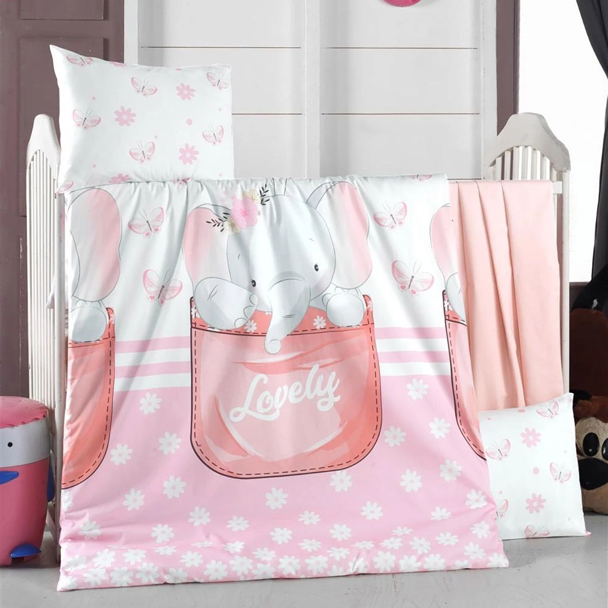 5604 Beauty Home Σετ σεντόνια βρεφικά Art 5604 100x150 Ροζ