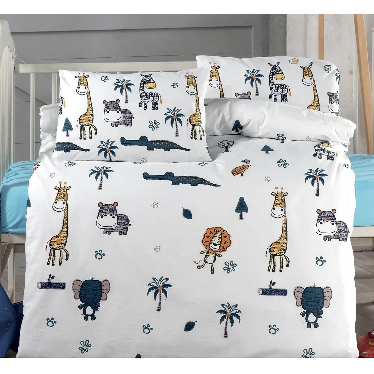 Beauty Home Σετ σεντόνια βρεφικά Art 5615 100x150 Τυρκουαζ,Εμπριμέ