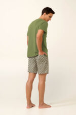 Βαμβακερή Ανδρική Πυτζάμα με Ριγέ-Πλεκτό Παντελόνι - Image 2