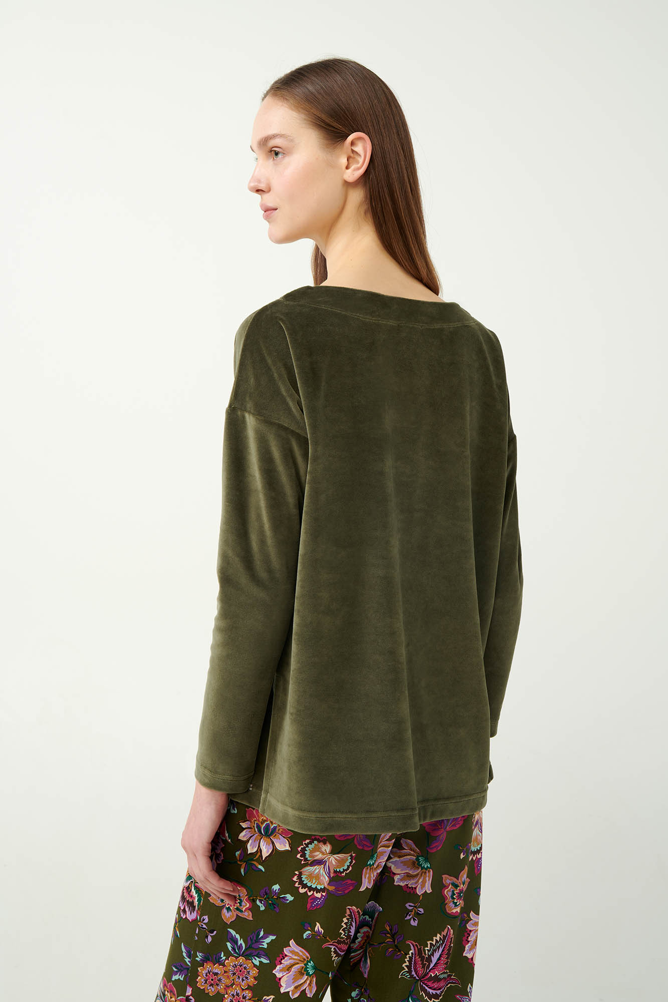 Φλοράλ Πυτζάμα με Τοπ από Βελούδο