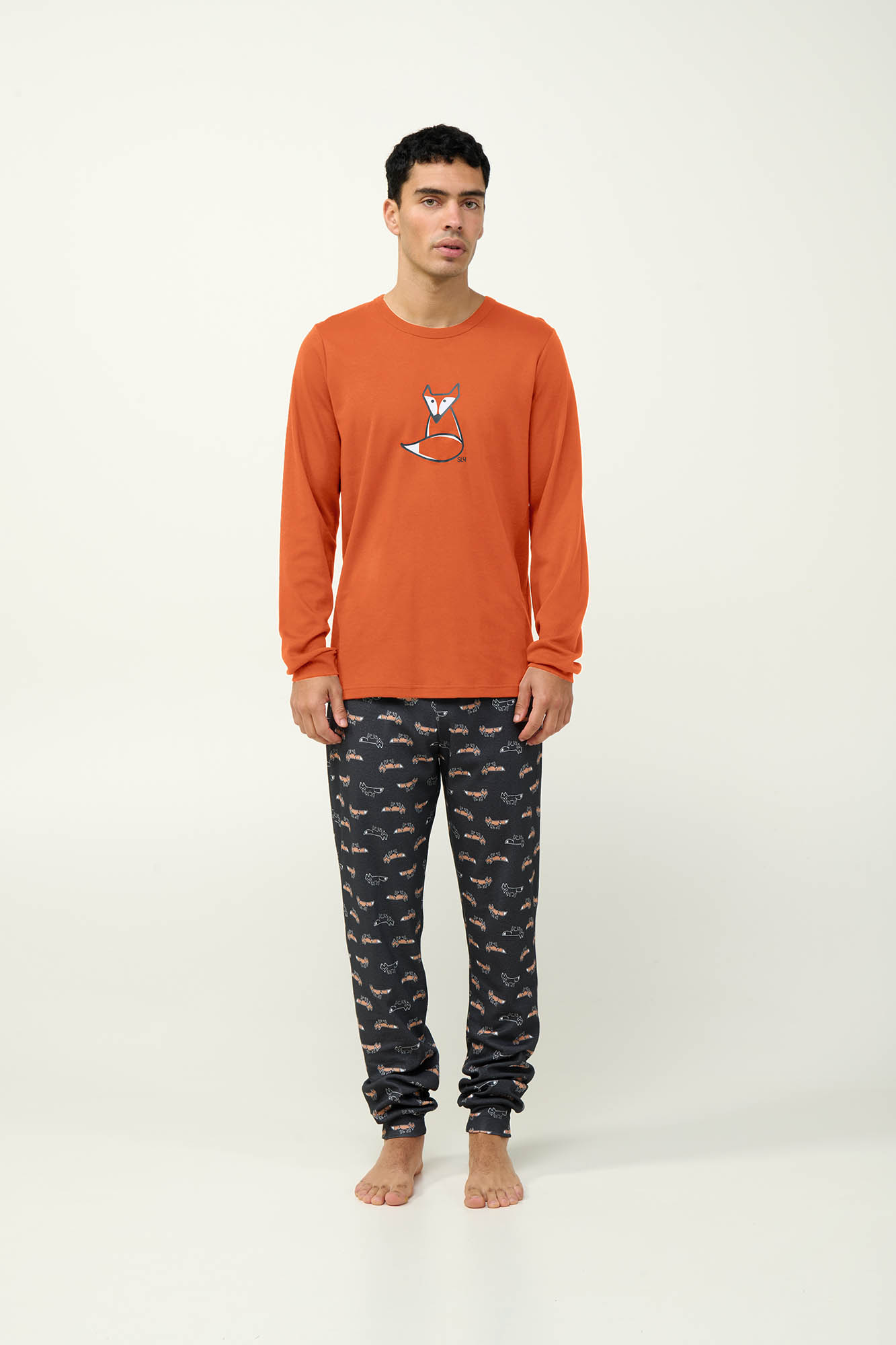 Ανδρική Βαμβακερή Πυτζάμα με Μανσέτες