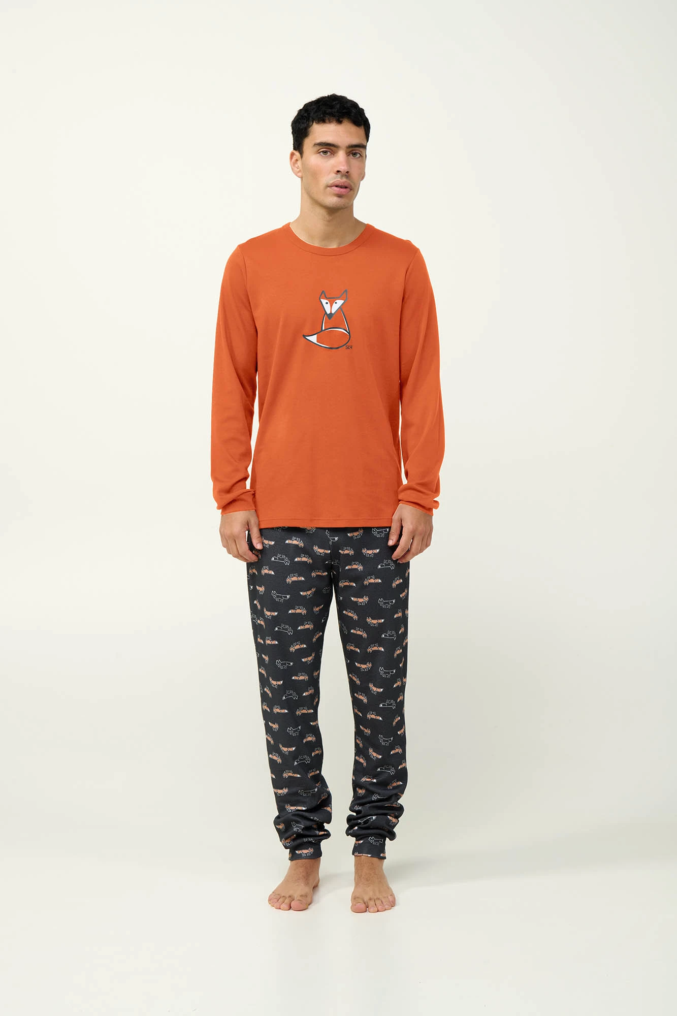 Ανδρική Βαμβακερή Πυτζάμα με Μανσέτες