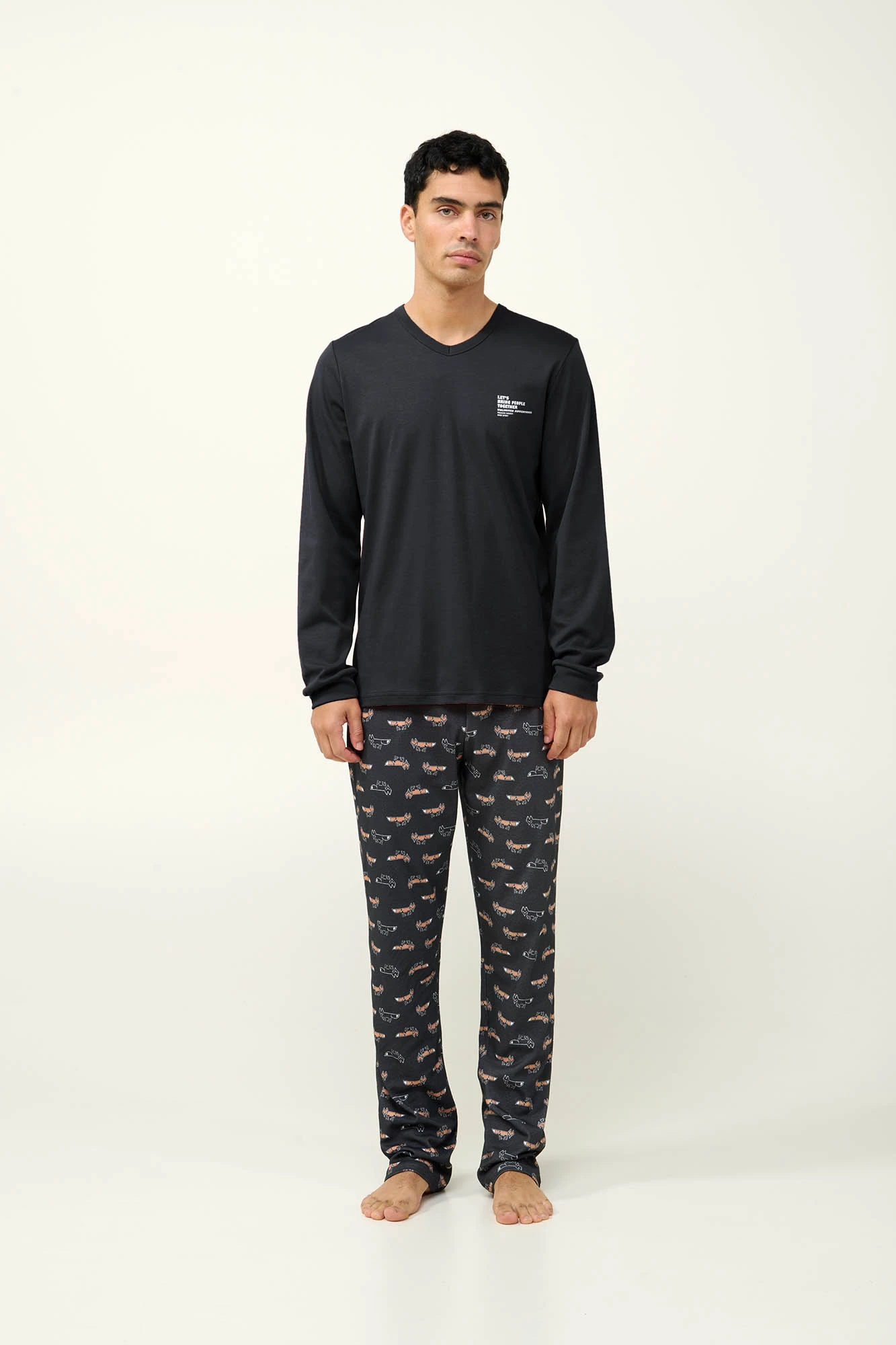 Ανδρική Βαμβακερή Πυτζάμα με Μανσέτες