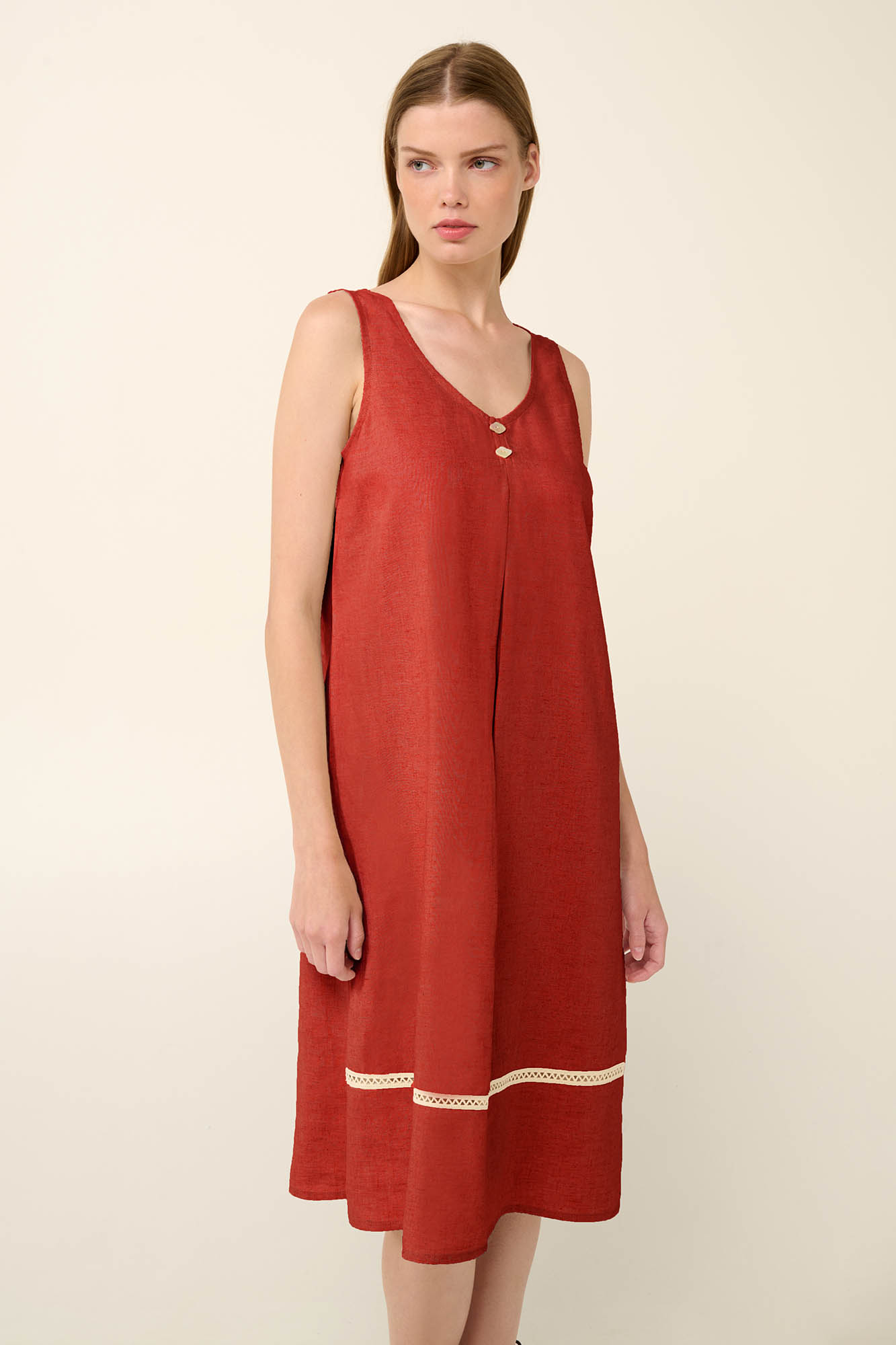 Αμάνικο Καλοκαιρινό Φόρεμα με Πιέτα