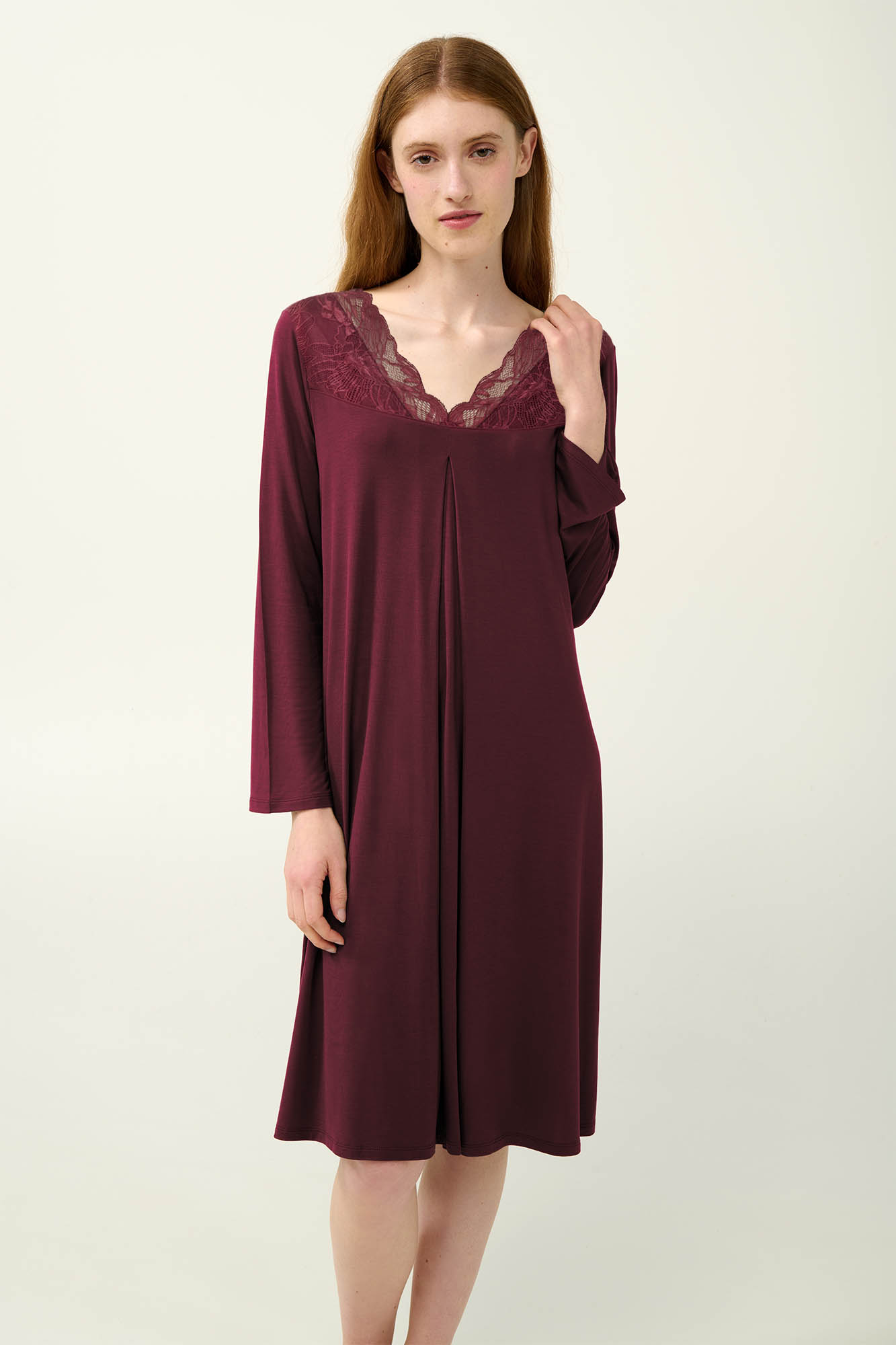 Γυναικείο Νυχτικό Micromodal με Πιέτα