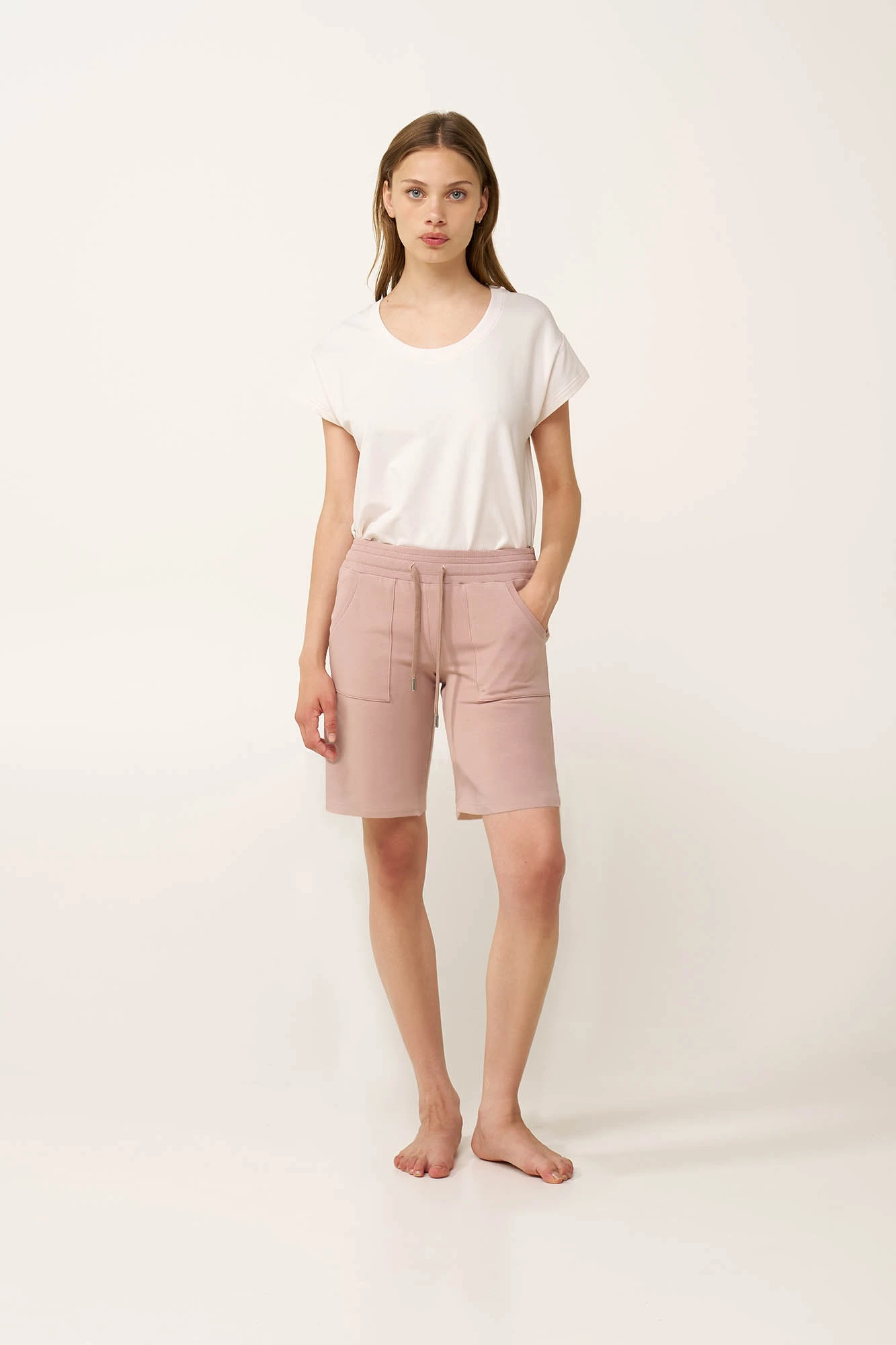 Γυναικεία Μονόχρωμη Βαμβακερή Βερμούδα