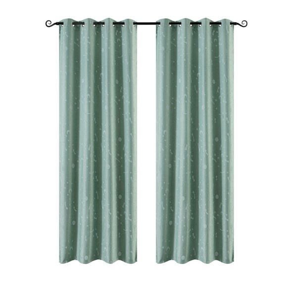 6140-menta Beauty Home Κουρτίνα φωσφορίζουσα με 8 κρίκους Art 6140 140x260 Μέντα
