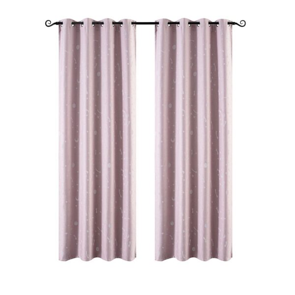 6140-pink Beauty Home Κουρτίνα φωσφορίζουσα με 8 κρίκους Art 6140 140x260 Ροζ