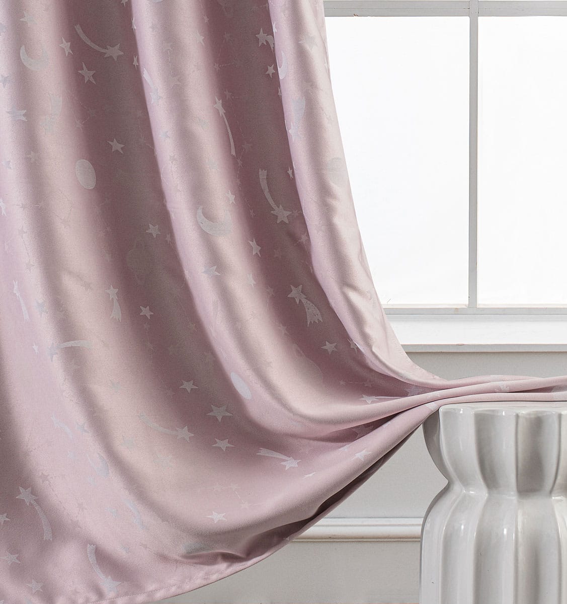 Beauty Home Κουρτίνα φωσφορίζουσα με τρέσα Art 6141 140x270 Ροζ