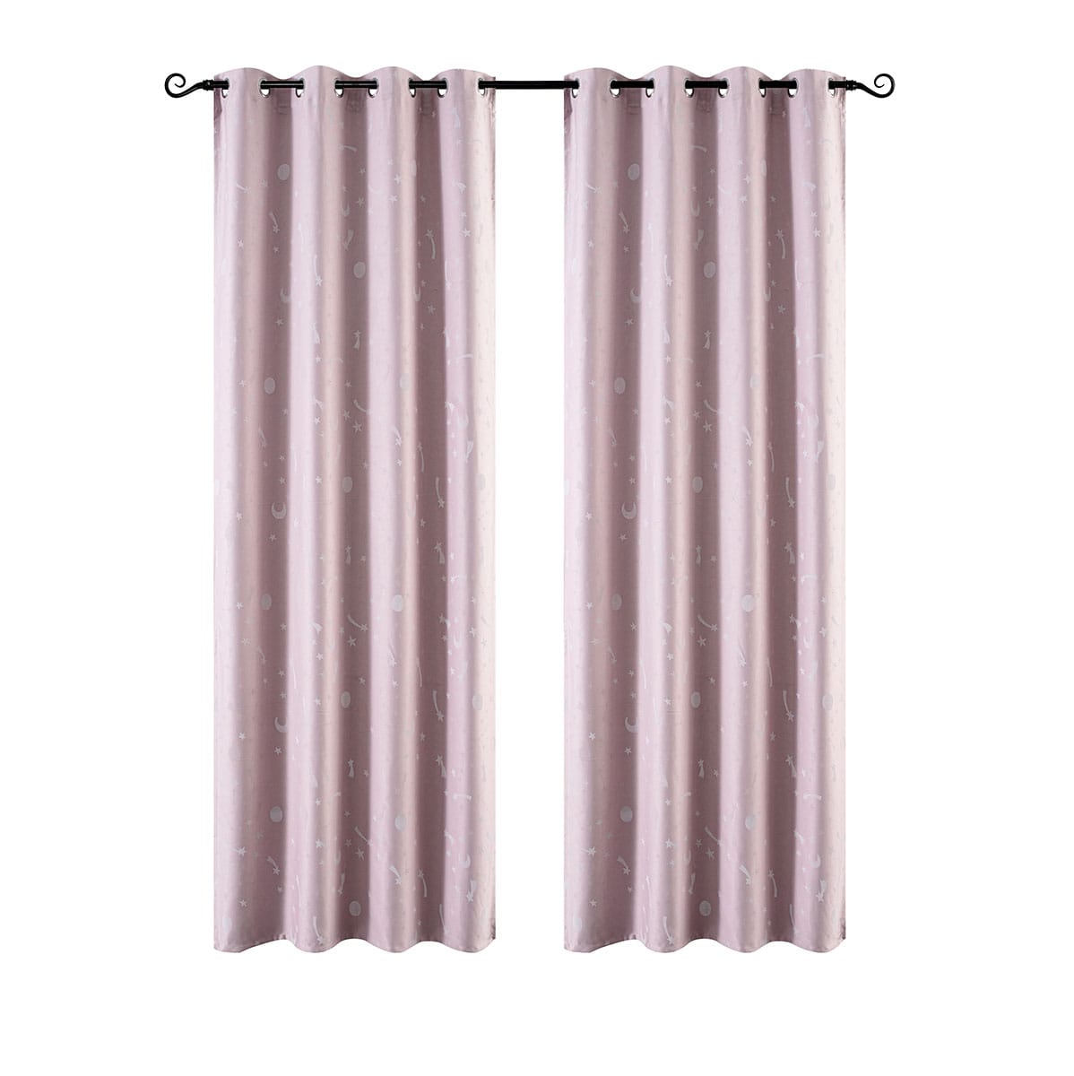 6140-pink Beauty Home Κουρτίνα φωσφορίζουσα με 8 κρίκους Art 6140 140x260 Ροζ