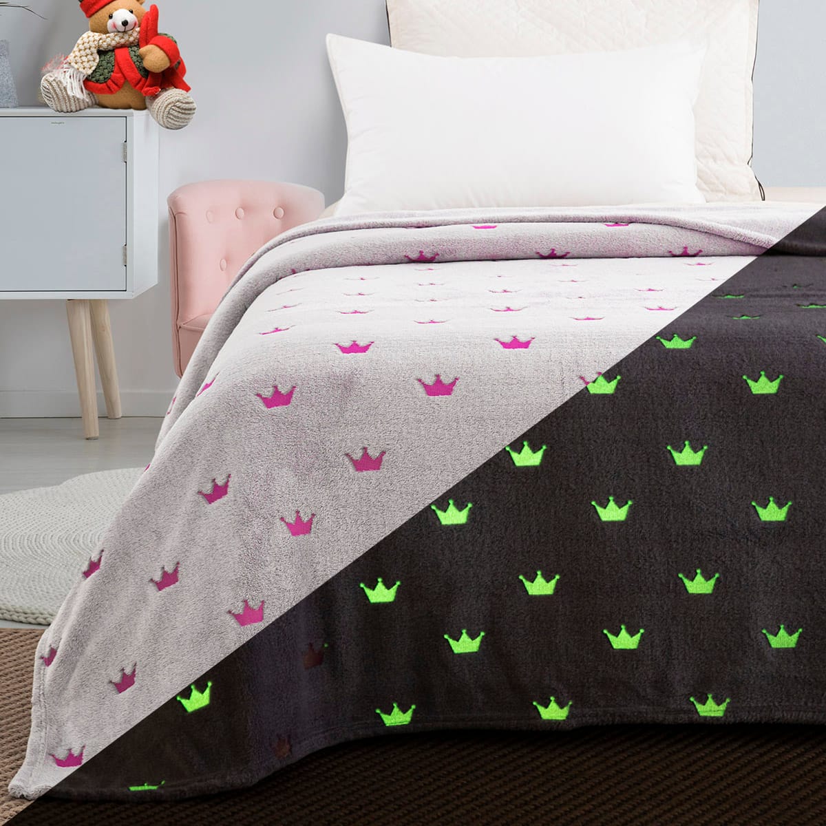 Beauty Home Κουβέρτα μονή φωσφορίζουσα Flash Art 6144 160x220 Γκρι