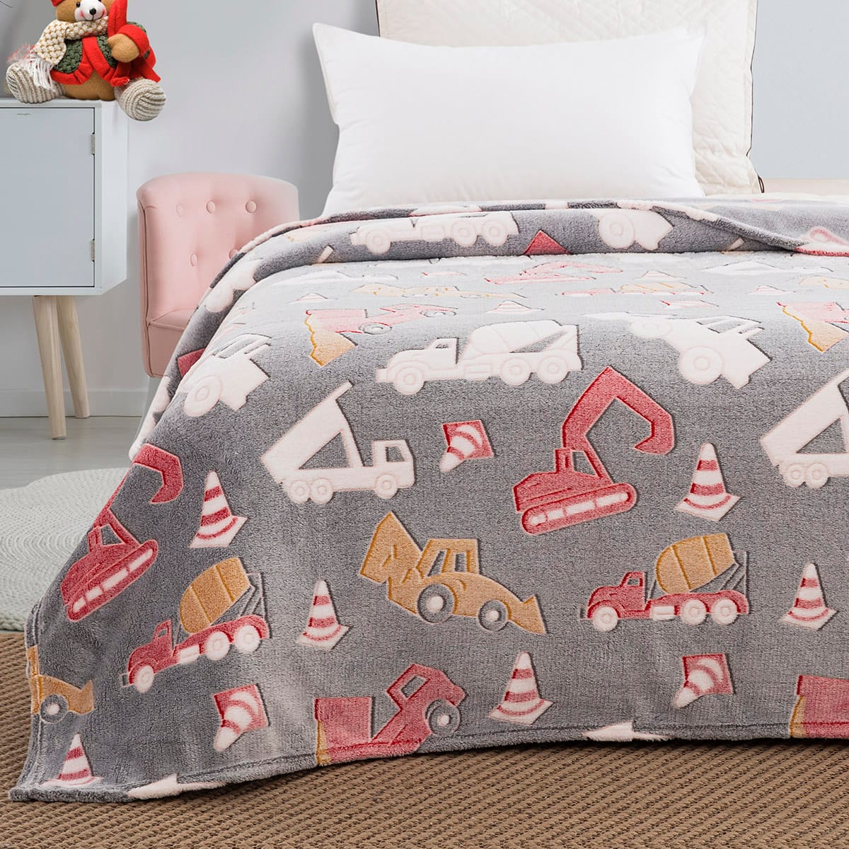 6147 Beauty Home Κουβέρτα μονή φωσφορίζουσα Flash Art 6147 160x220 Γκρι