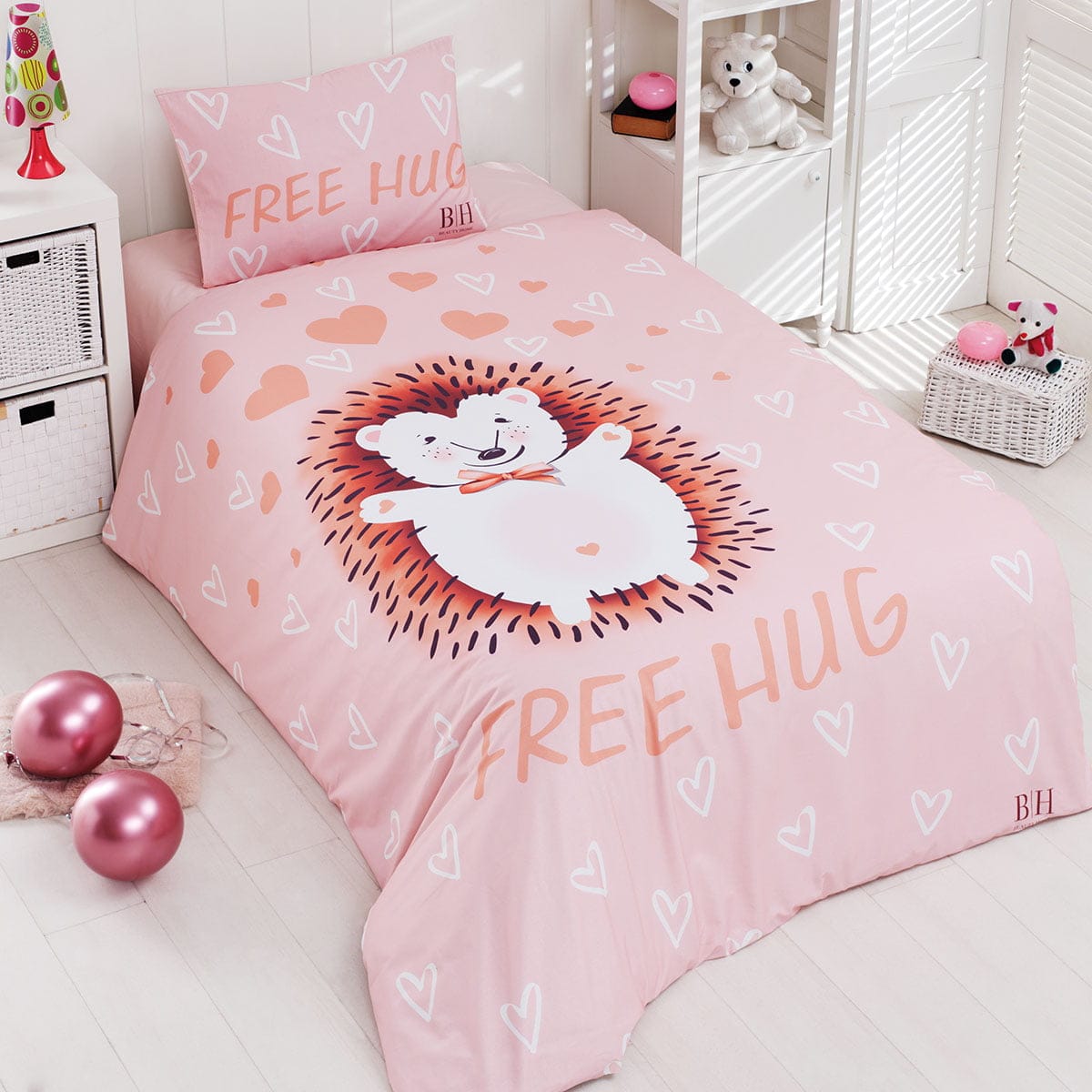 Beauty Home Σετ σεντόνια μονά Hug Art 6165 165x240 Σομόν