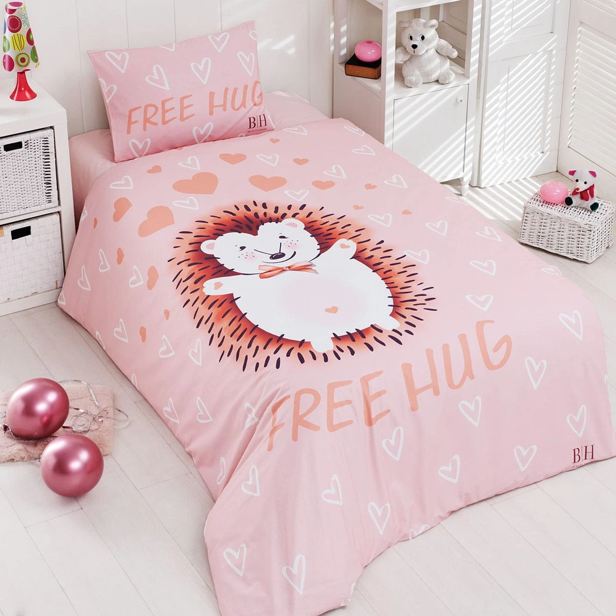 6165 Beauty Home Σετ σεντόνια μονά Hug Art 6165 165x240 Σομόν