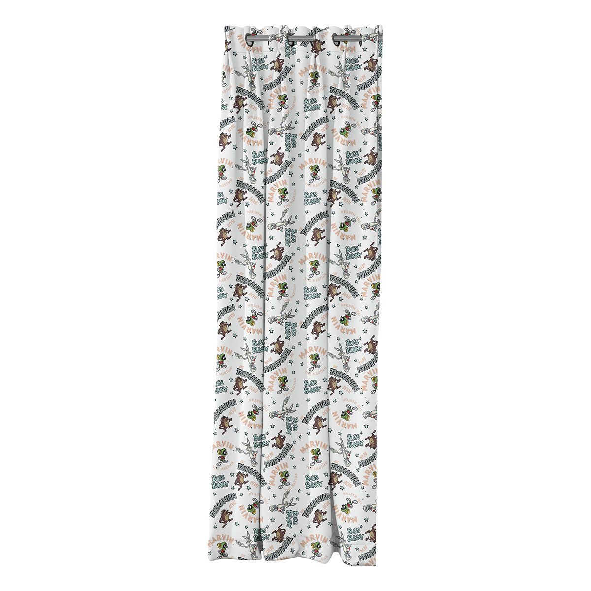 Beauty Home Κουρτίνα με 8 μεταλλικούς κρίκους Art 6189 Looney Tunes 180x250 Εμπριμέ