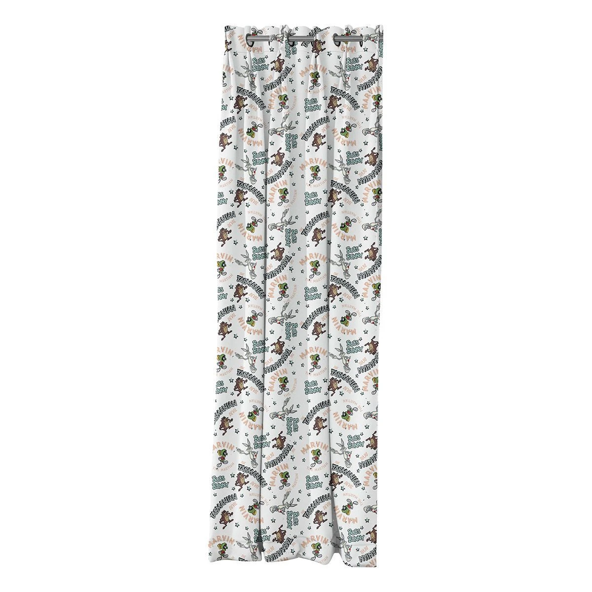 Beauty Home Κουρτίνα με 8 μεταλλικούς κρίκους Art 6189 Looney Tunes 180x250 Εμπριμέ