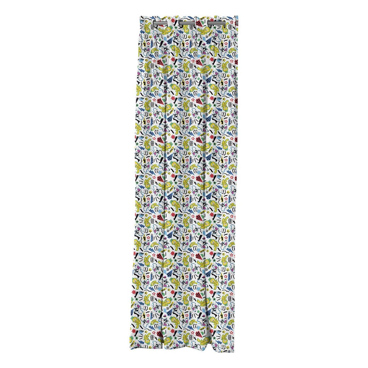 Beauty Home Κουρτίνα με 8 μεταλλικούς κρίκους Art 6190 Tweety 180x250 Εμπριμέ