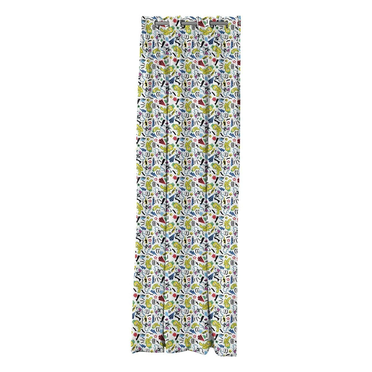 Beauty Home Κουρτίνα με 8 μεταλλικούς κρίκους Art 6190 Tweety 180x250 Εμπριμέ