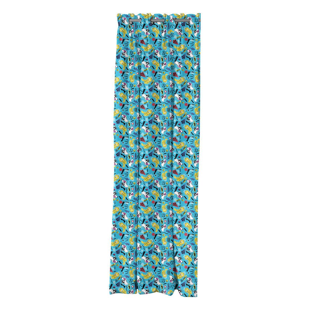 Beauty Home Κουρτίνα με 8 μεταλλικούς κρίκους Art 6191 Tweety 180x250 Εμπριμέ