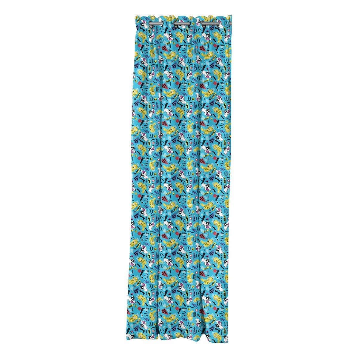 Beauty Home Κουρτίνα με 8 μεταλλικούς κρίκους Art 6191 Tweety 180x250 Εμπριμέ