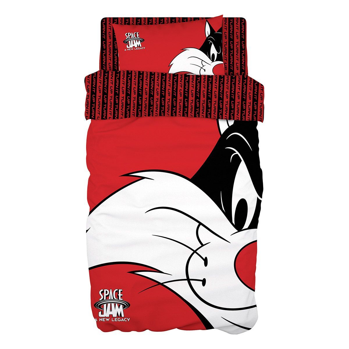 Beauty Home Σετ κουβερλί μονό Art 6192 Space Jam Sylvester 160x240 Κόκκινο