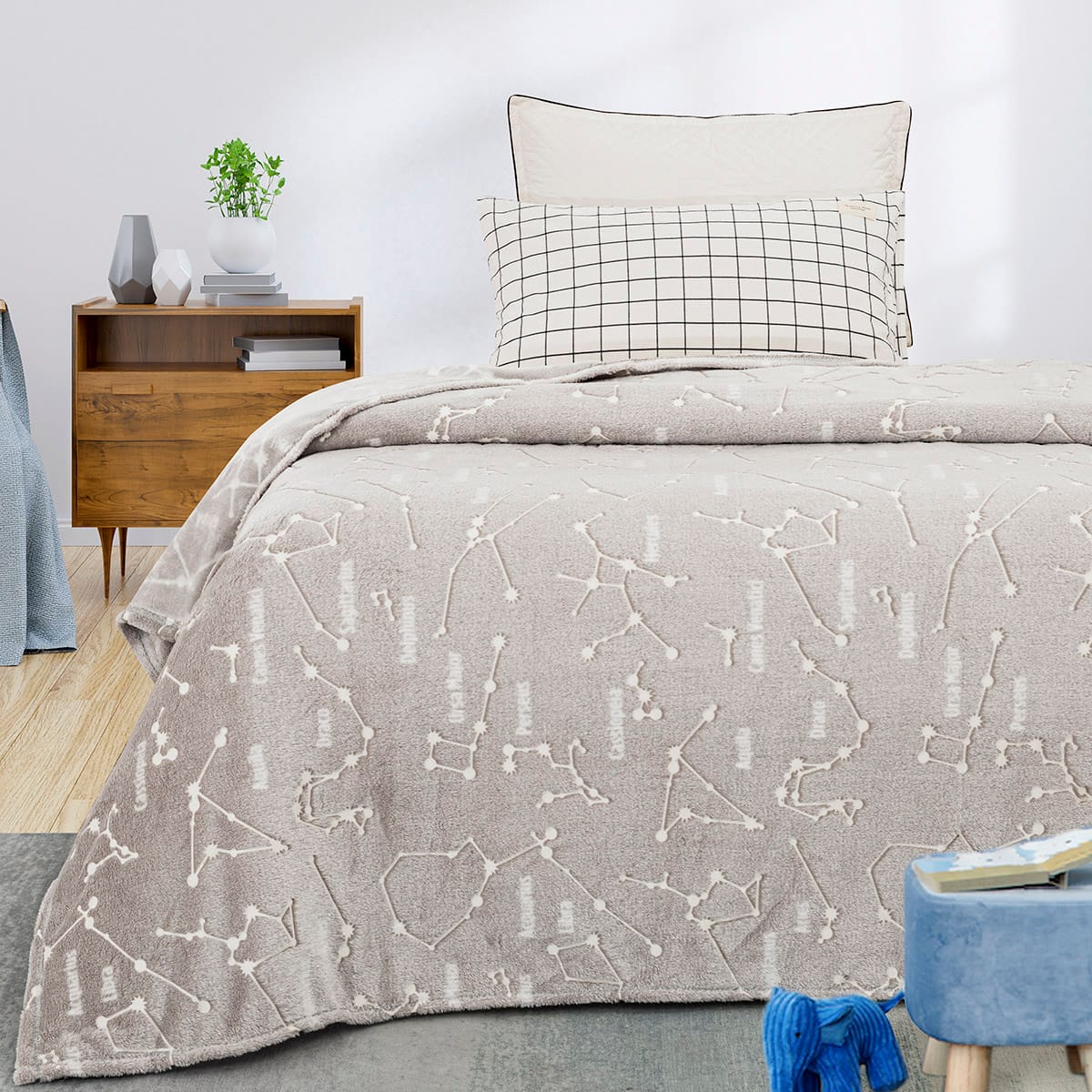 Beauty Home Κουβέρτα μονή φωσφορίζουσα Flash Art 6252 160x220 Γκρι