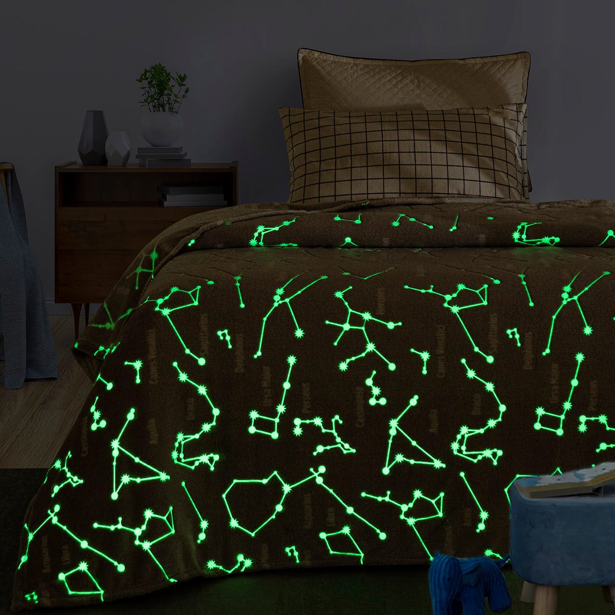 Beauty Home Κουβέρτα μονή φωσφορίζουσα Flash Art 6252 160x220 Γκρι