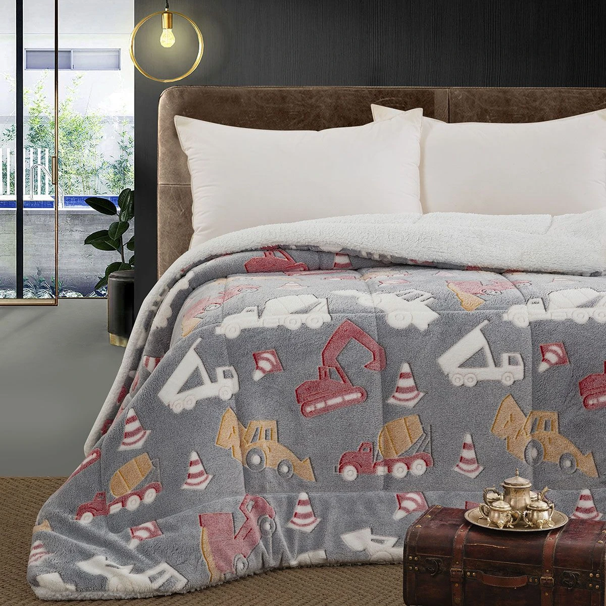 Beauty Home Κουβερτοπάπλωμα μονό φωσφοριζέ Glow Art 6269 160x220 Γκρι