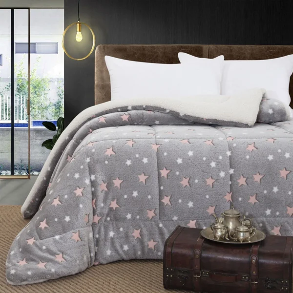 6271_Β Beauty Home Κουβερτοπάπλωμα μονό φωσφοριζέ Glow Art 6271 160x220 Γκρι