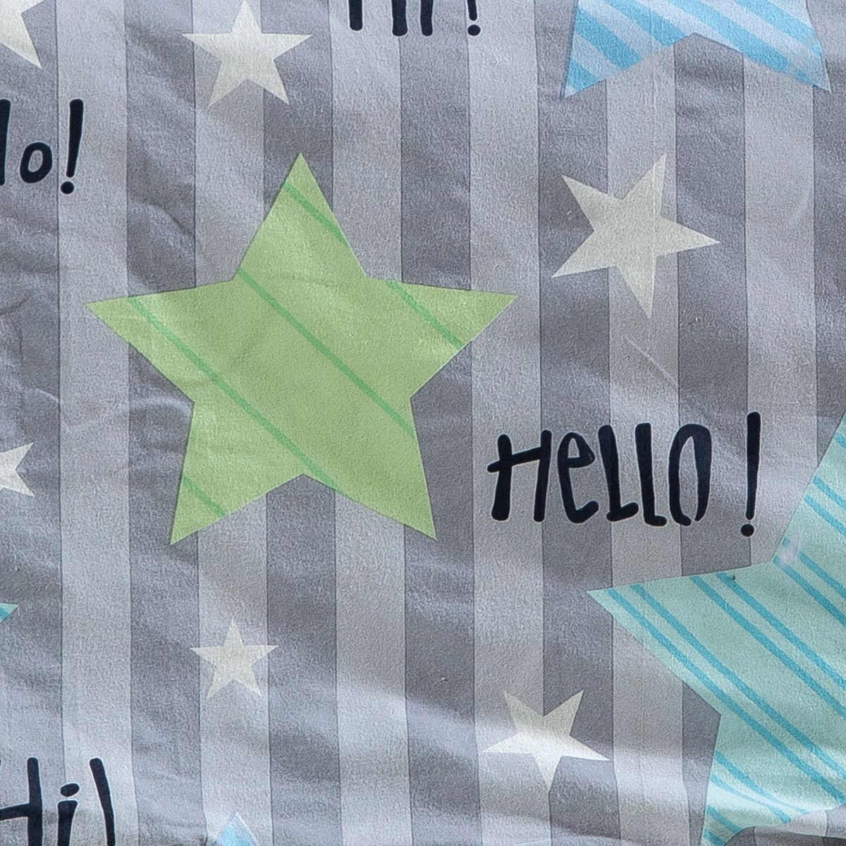 Beauty Home Σετ σεντόνια φανελένια μονά Hello Art 6321 170x260 Γκρι,Μπλε