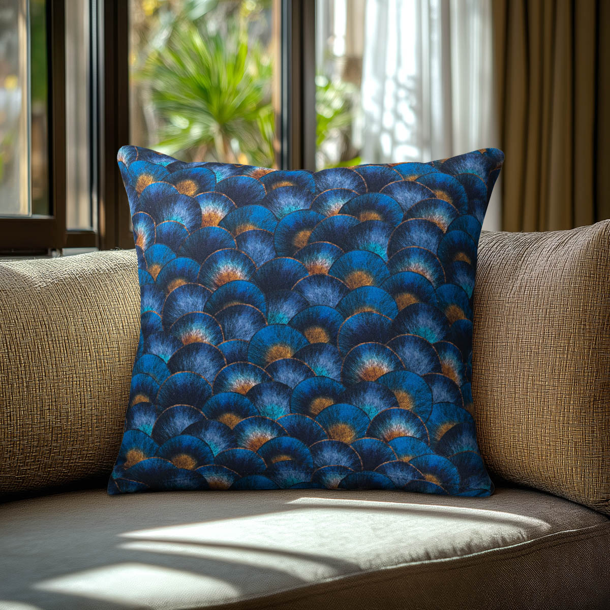 6484fa66-c91f-4217-b133-1e6201e23b58 Beauty Home Μαξιλαροθήκη ΚΥΜΑΤΑ ΜΠΛΕ / ΧΡΥΣΟ