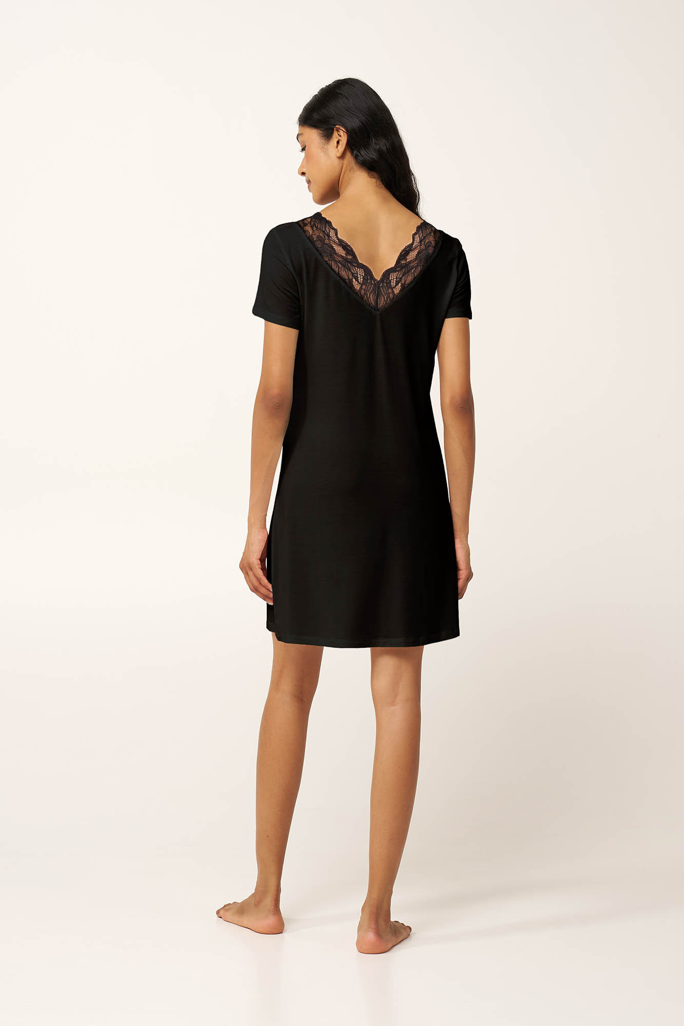 Micromodal Νυχτικό με Δαντέλα