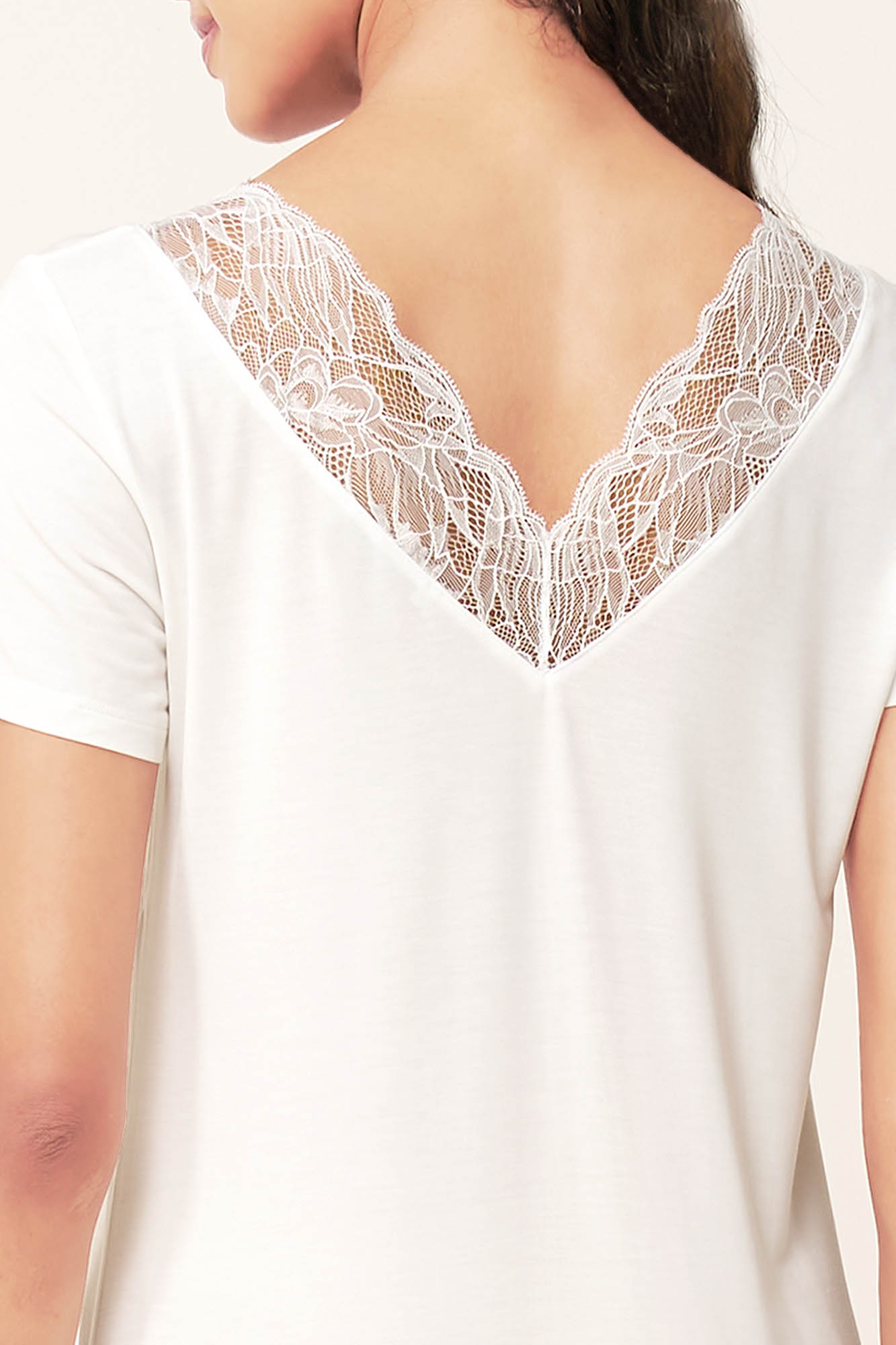 Γυναικείο T-Shirt Micromodal με Δαντέλα