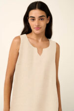 Μονόχρωμο Αμάνικο Καλοκαιρινό Φόρεμα - Image 3